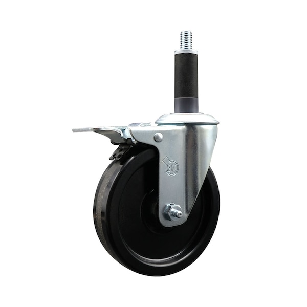 5'' Phenolic Swivel 1'' Expanding Stem Caster Total Lock Brake